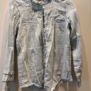 Faherty Blue Blouse Top